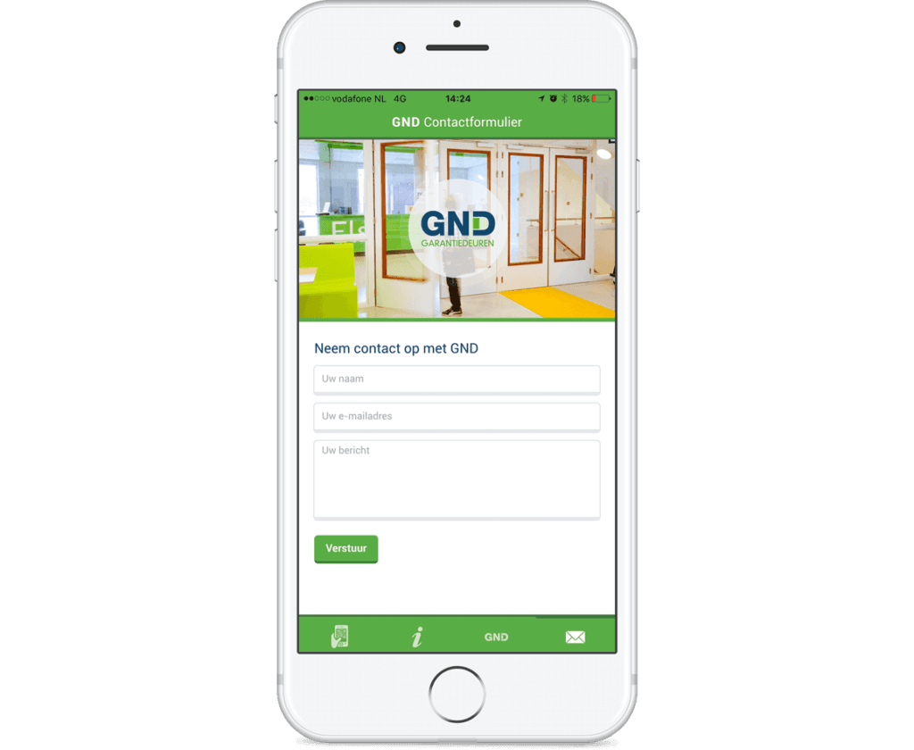 App GND Contactformulier